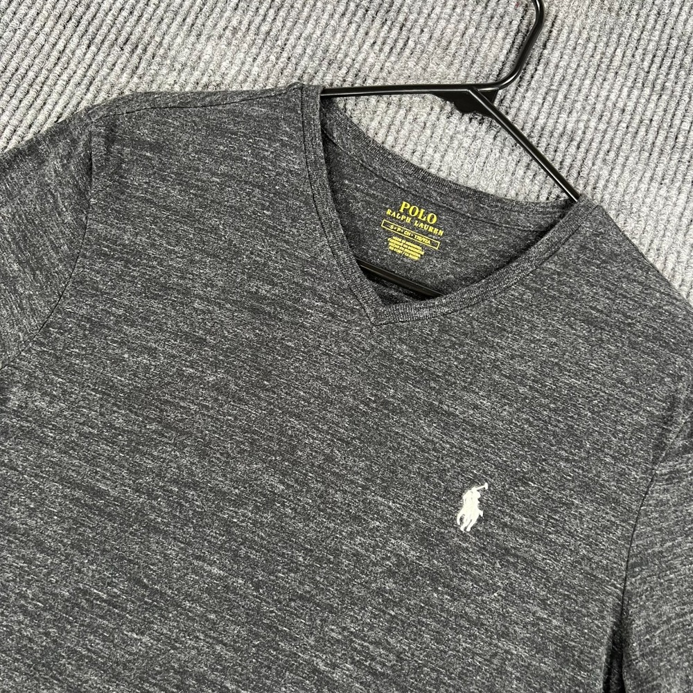 Polo Ralph Lauren Shirt Mens Small Black Short Sleeve V Neck Casual Comfort